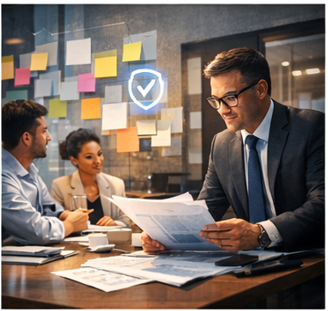 Legal and compliance document review by a senior consultant